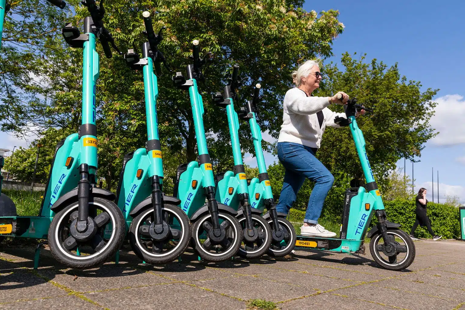 Woman riding a bike